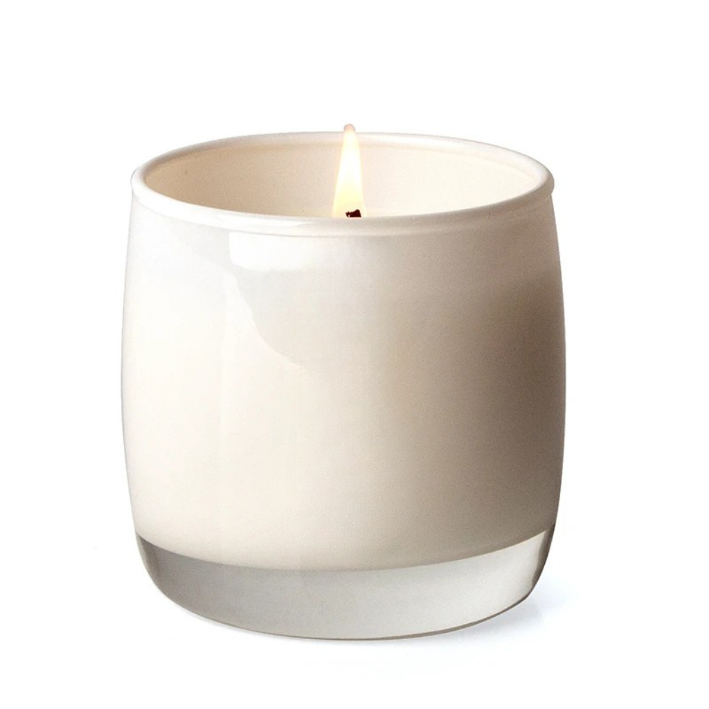 נר זכוכית חלבית קלאסי