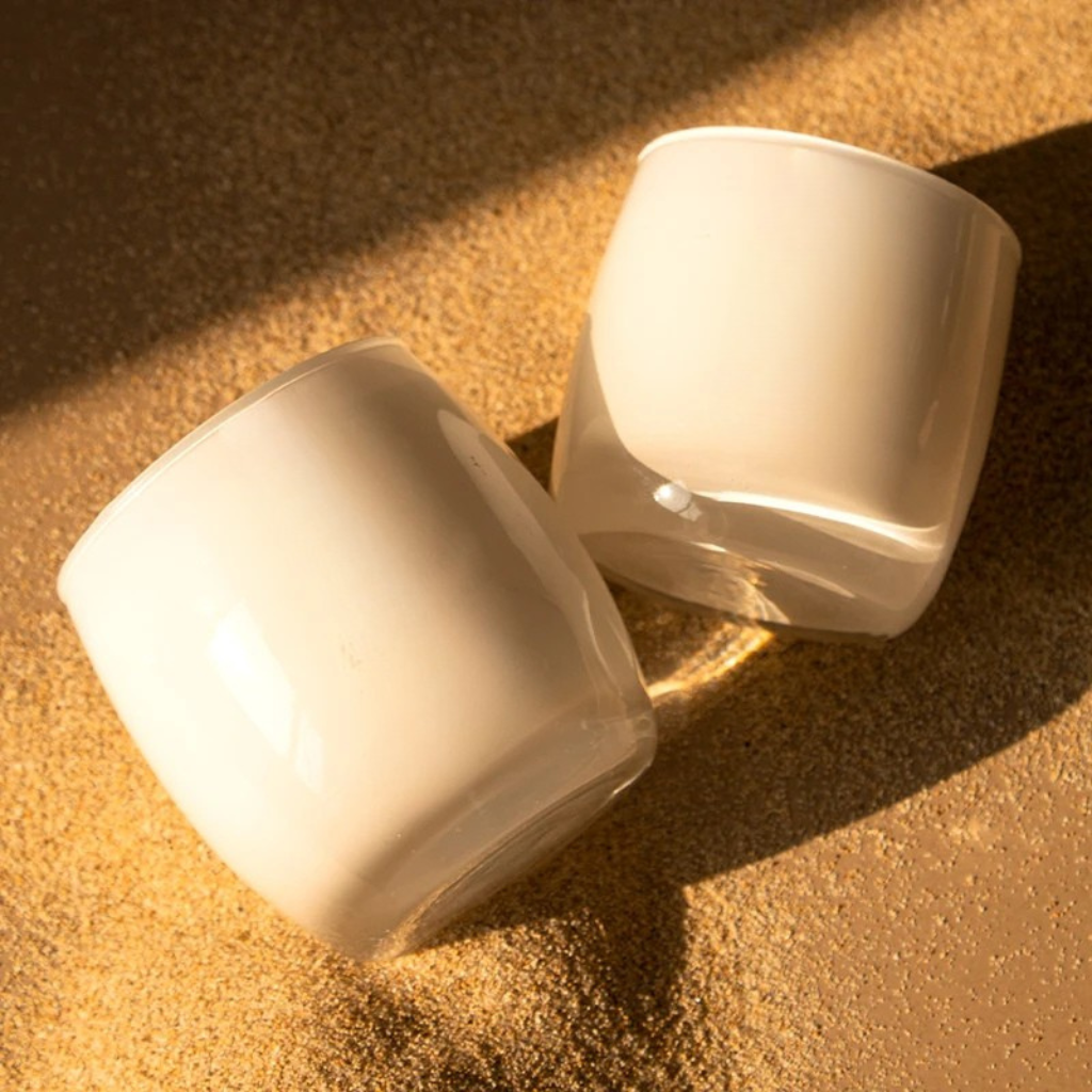 נר זכוכית חלבית קלאסי