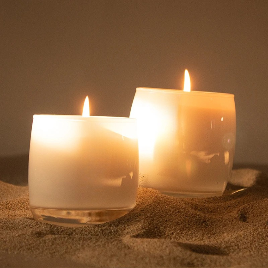 נר זכוכית חלבית קלאסי